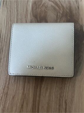 Michael Kors Metallic Champagne Compact Leather Wallet